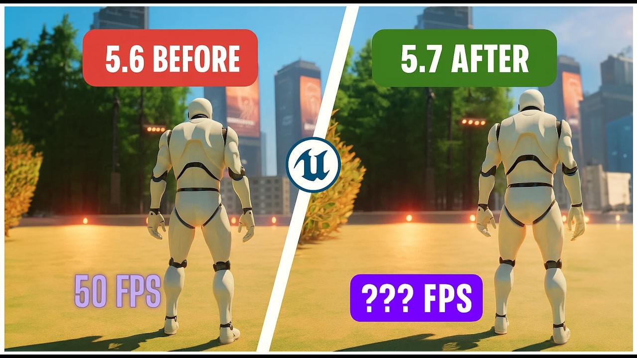 Увеличение частоты кадров на 15-20 FPS? Реальные результаты сравнения UE 5.7 и 5.6.