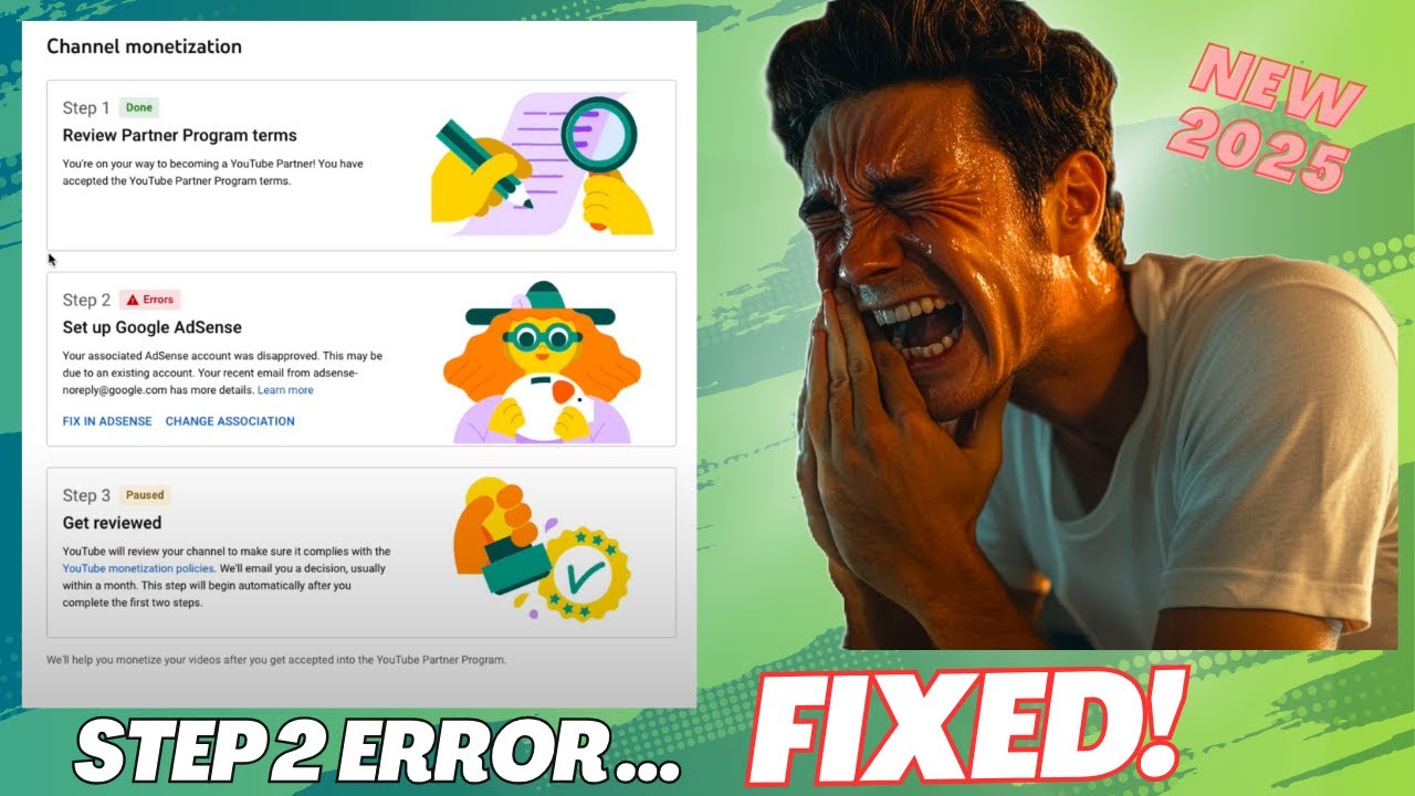 Monetization STEP 2 ERROR - SOLVED! Fix AdSense Errors Fast! LLC? 2025 (English)