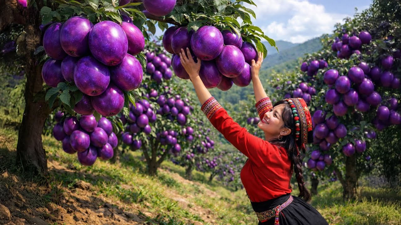 Harvesting 777+ Purple Apples on Mountain For Sale | 5 BIG Mistakes While Picking | HURRY UP
