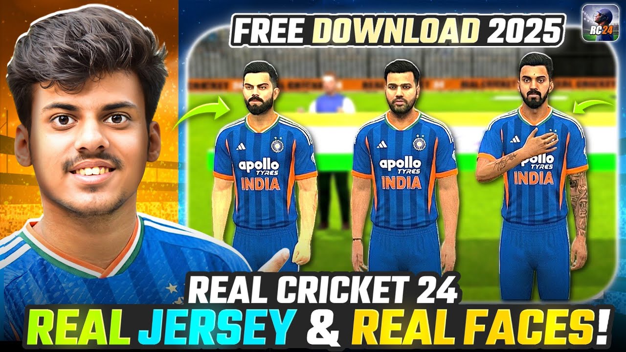 RC 24 *Real Jersey & Faces* FREE Download 2025 😎🔥 #realcricket