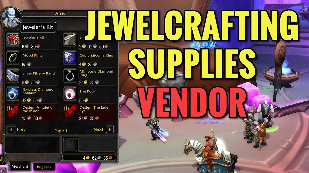 Exodar Jewelcrafting Supplies Vendor Location (WoW TBC)