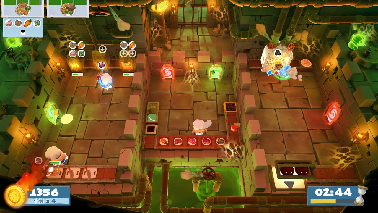 (4players) Overcooked2 Night of the Hangry Horde 3-3 [score: 3192]