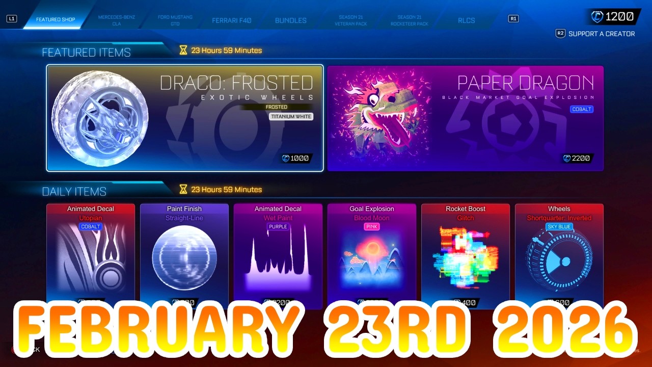 Rocket League ITEM SHOP Daily #460 (23rd February 2026)