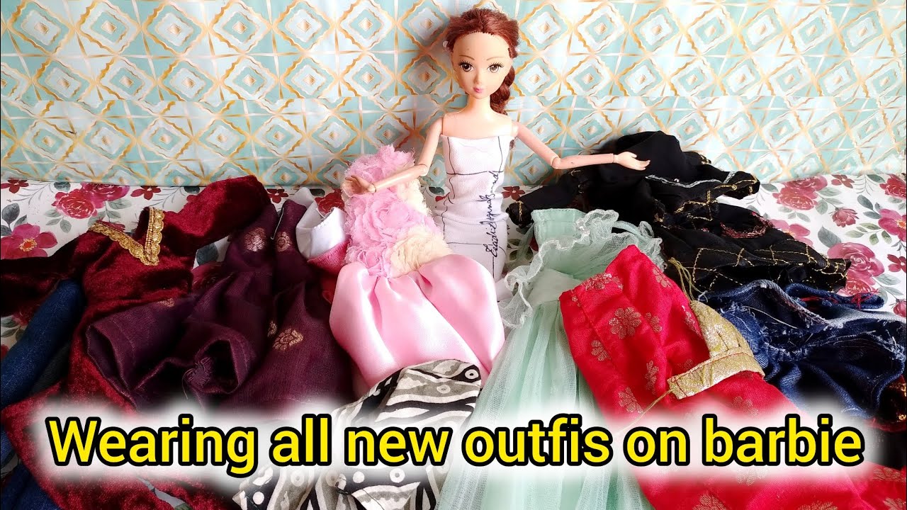 Doll dress collection | wearing all new outfit on barbie | GRWM | D creating