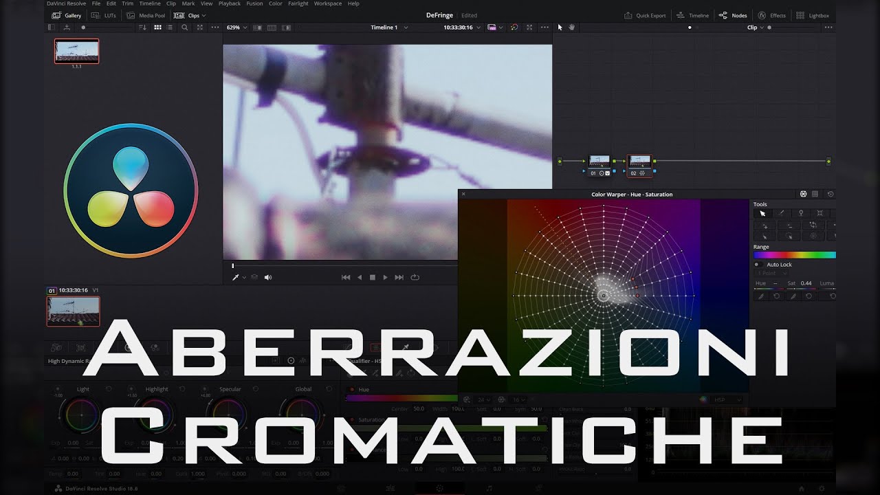 DaVinci Resolve 18 - Rimuovere le aberrazioni cromatiche