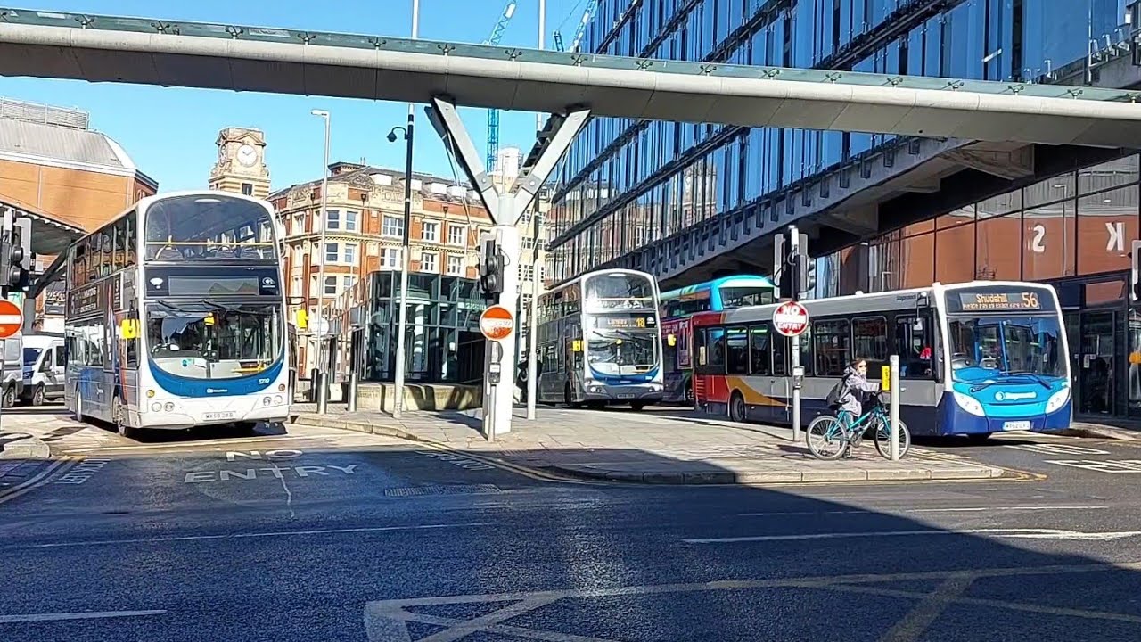 Buses at Shudehill Interchange: 17/03/2022