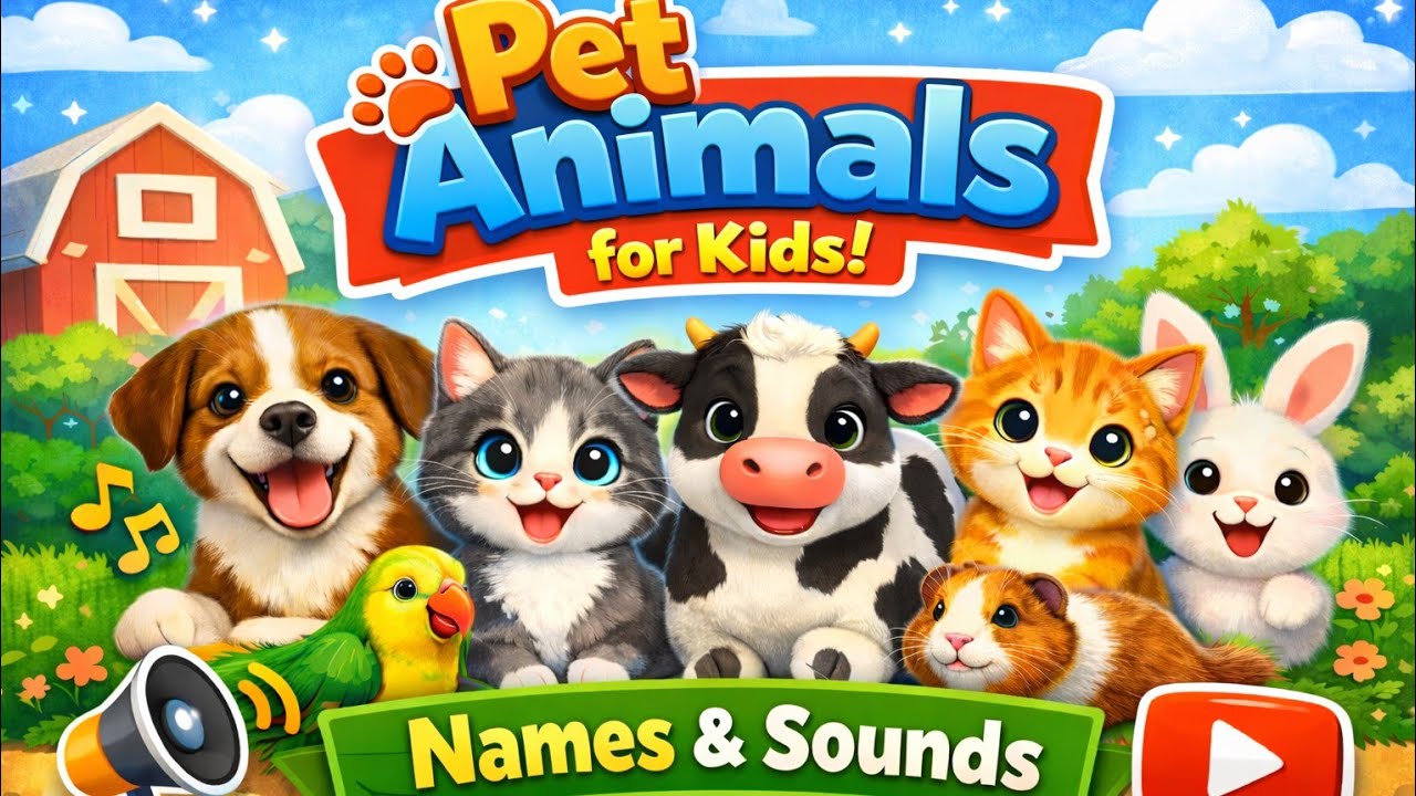 Pet Animals Sounds & Names | Fun Learning for Kids | Animal Learning for kid's 