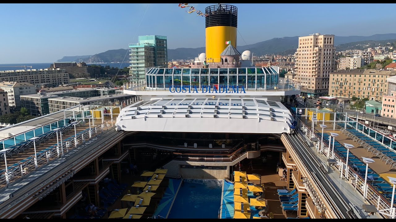 Costa Diadema walk ship tour of deck 10-11-12-14 (giro a piedi dei ponti 10-11-12-14 )