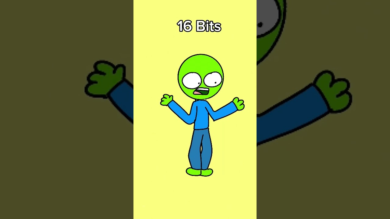 64 bits 32 bits 16 bits 8 bits 4 bits 2 bits 1 bit (Animation meme)#shorts