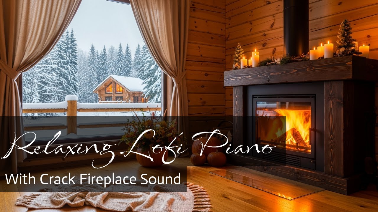 [ Lofi -35 ] Calm Firelight Night 🕯️🔥 | Gentle Lofi Piano Chill