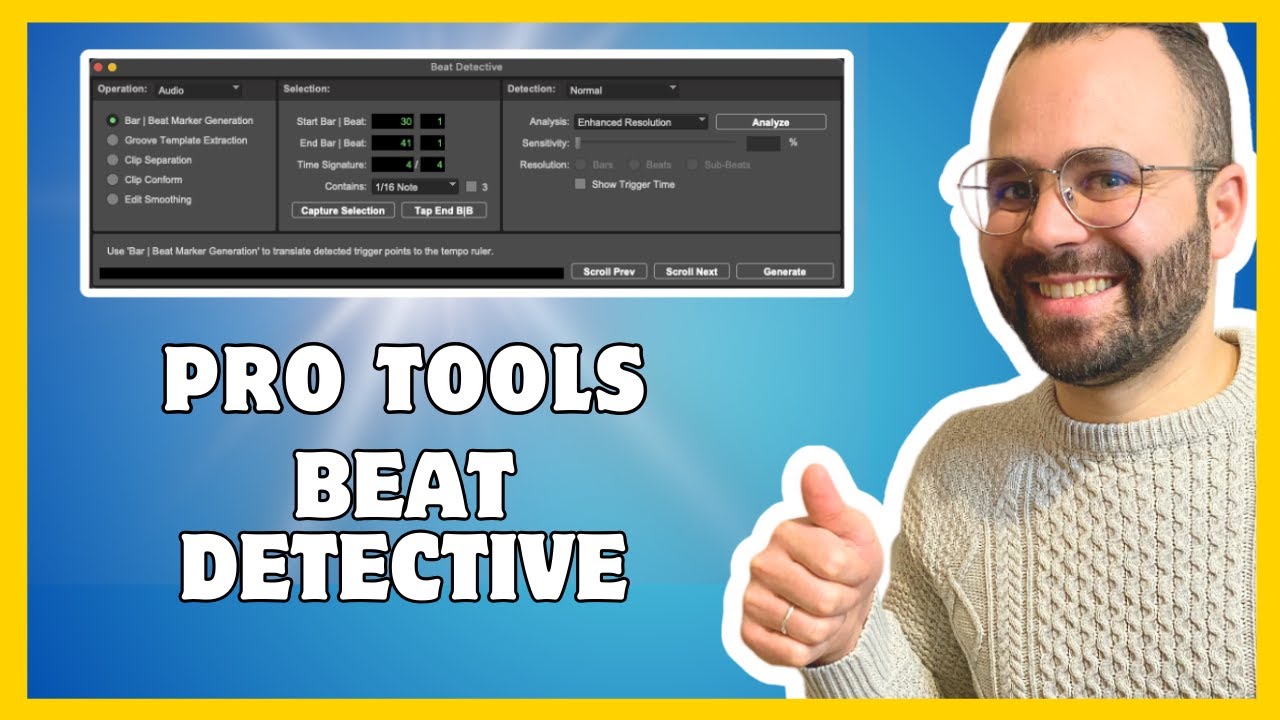 Pro Tools Beat Detective : Adapter au tempo