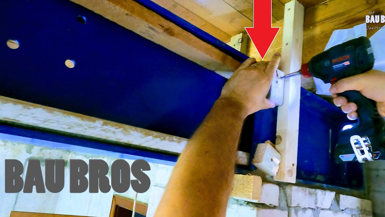 Stahlträger Verkleidung Unterkonstruktion für Gipskarton beim Mauerduchbruch #baubros Folge 102