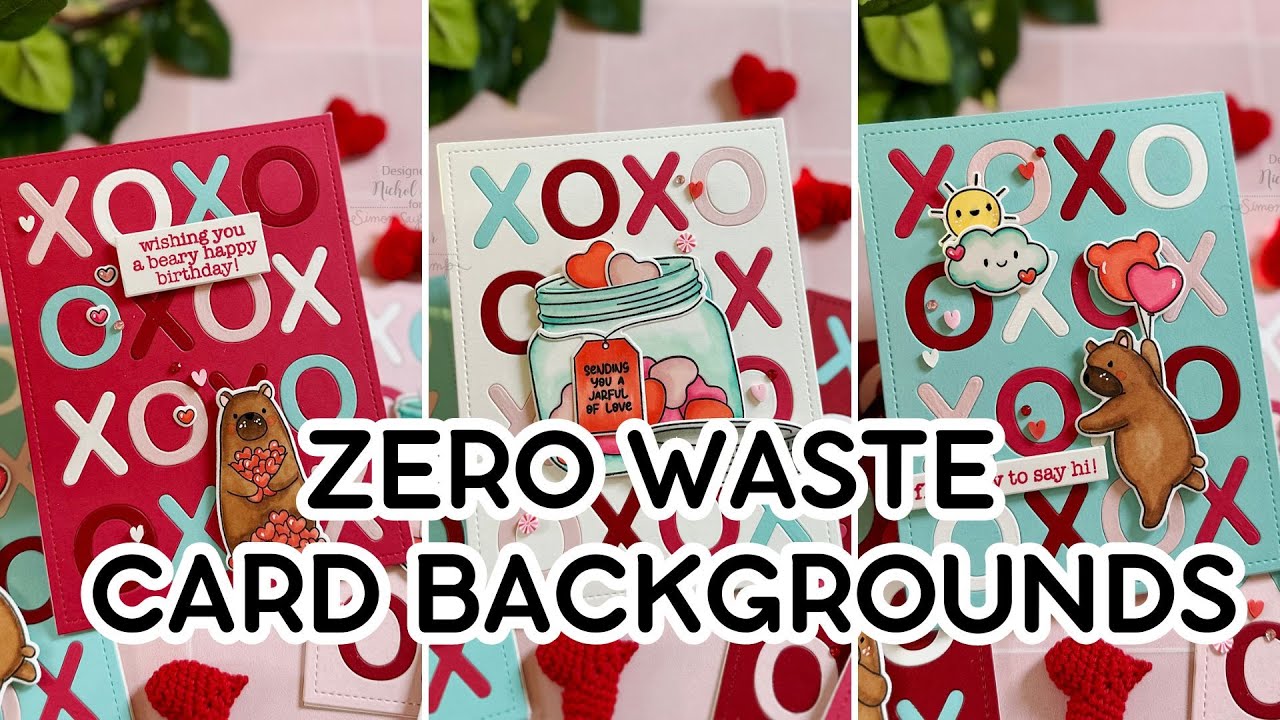 ZERO Waste Card Backgrounds FIVE Cards! (Mama Elephant November 2023 Release)