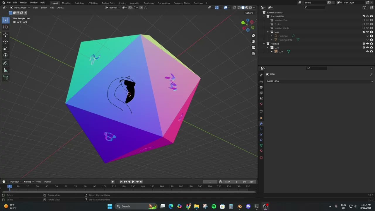 Blender Tutorial - Dice Making - D20