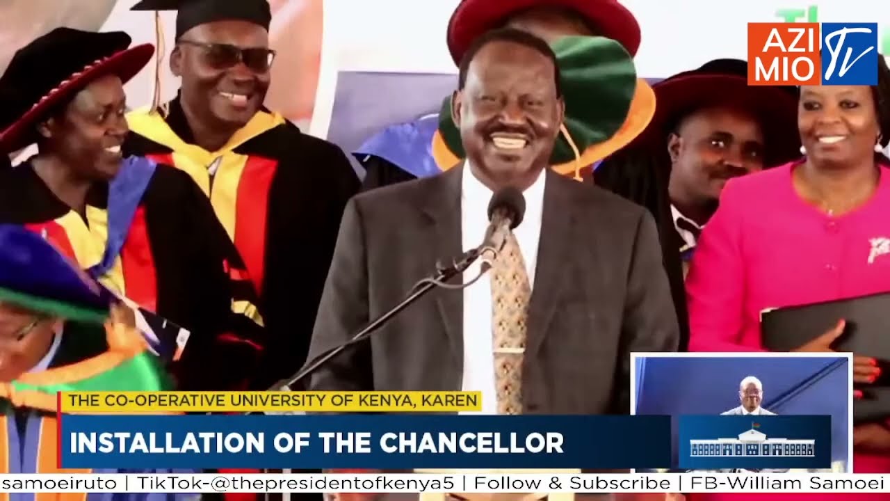 Crowd ERRUPTS as Raila delivers SPECTACULAR speech during installation of new CUEA Chancellor