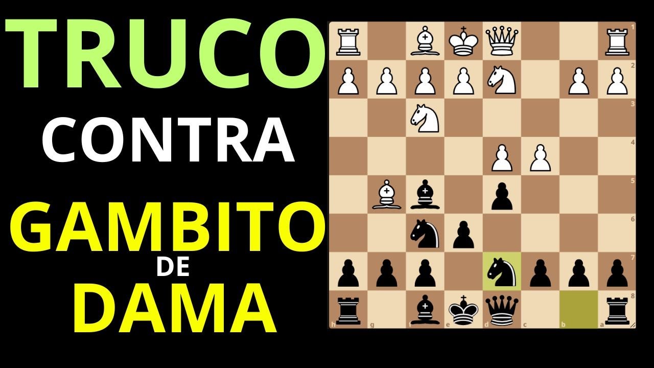 TRUCO contra GAMBITO de DAMA. Ganar con negras con este patrón de ajedrez
