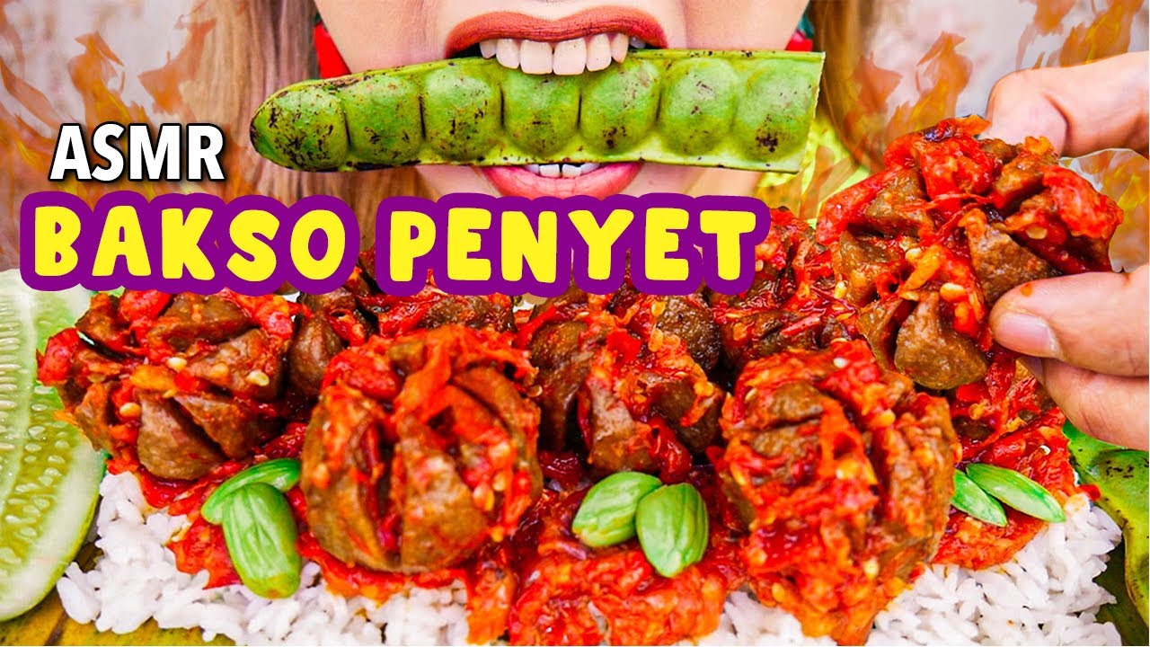 SAINGAN BERAT GEPREK💯 ASMR BAKSO SAMBEL PENYET PETE MENTAH 😋 | ASMR Indonesia