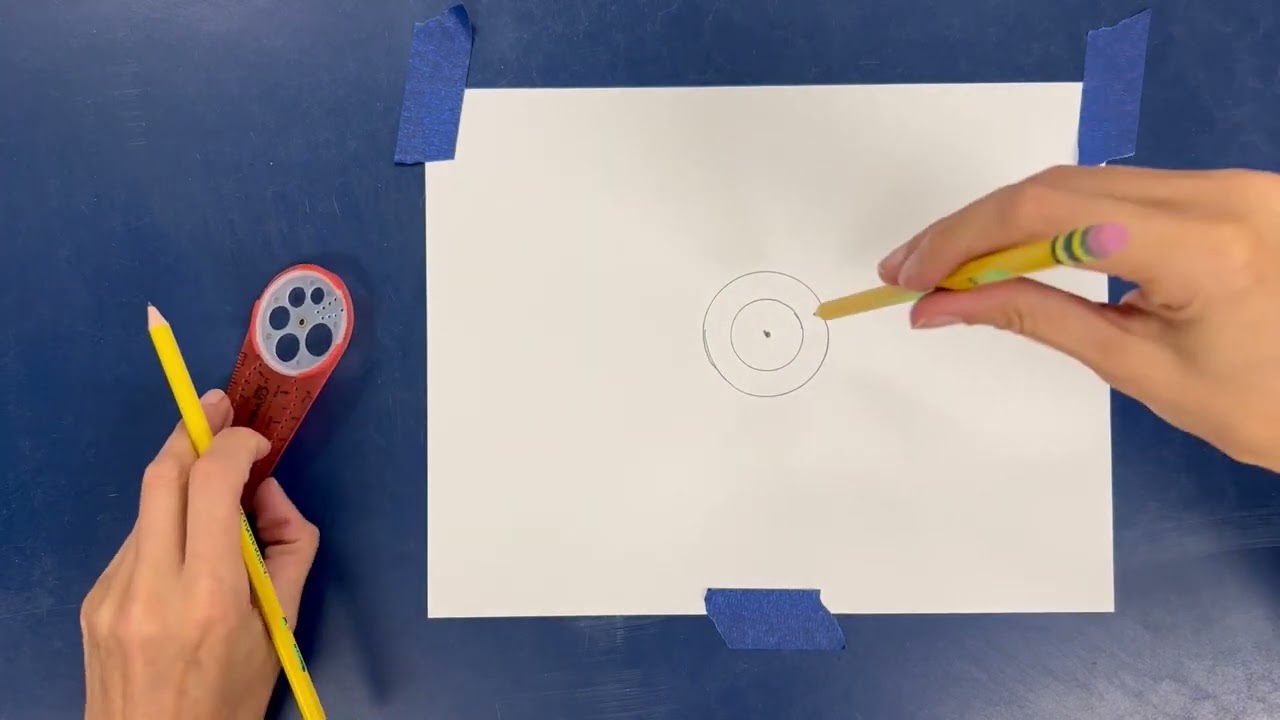 How to draw Concentric circles with a plastic compass
