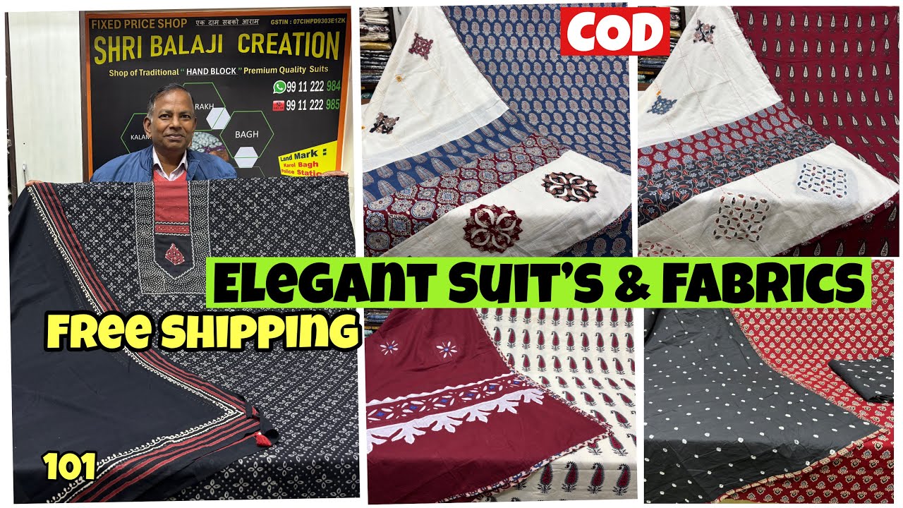 New Designs of Ajrakh Suits & Applique Dupatta, Handblock Cotton, Kota Doriya Suits | Shwetadhiraj