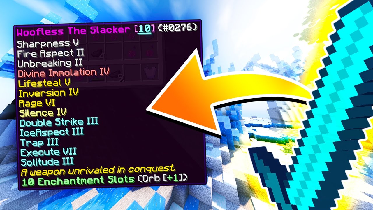 10-LORE 'WOOFLESS' GOD SWORD! (Minecraft Ice Factions #16)