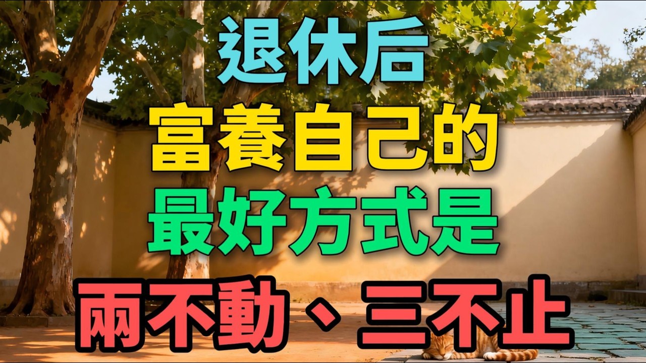 退休後，富養自己的最好方式是：兩不動，三不止，早知道早受益！【晚晴拾光】#晚年生活 #退休規劃 #人生智慧 #情感故事 #家庭關系 #自我成長 #生活經驗 #talks