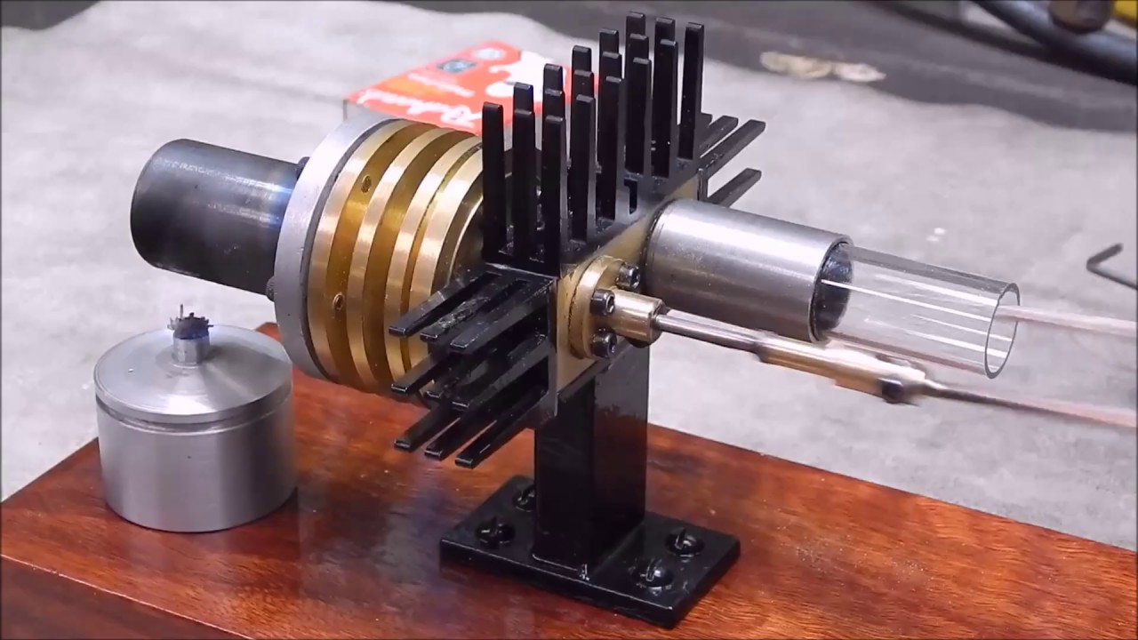 The home made gamma Stirling engine gets some extra cooling