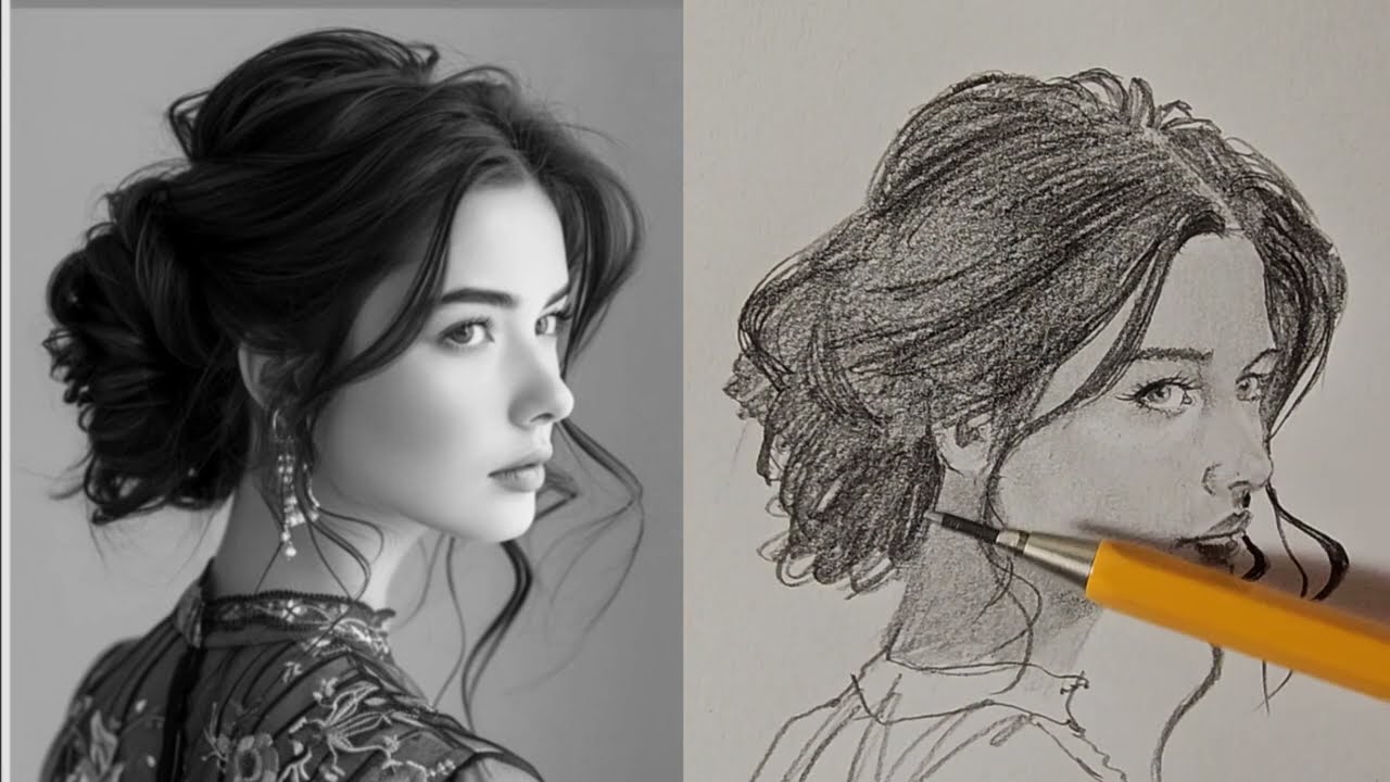 how to draw a portrait of a girl with a simple method
