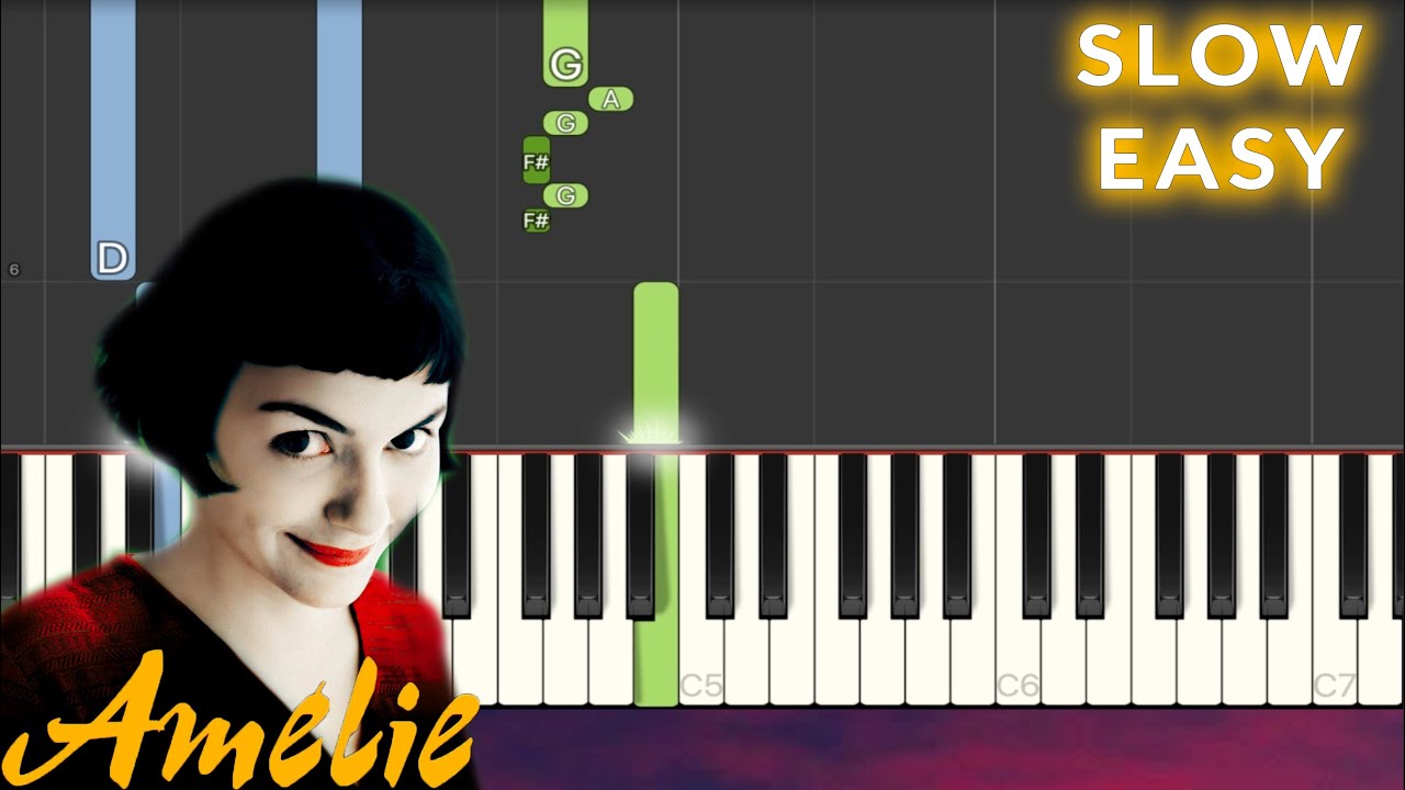Yann Tiersen - Comptine d'un autre été (Amelie) SLOW EASY Piano Tutorial