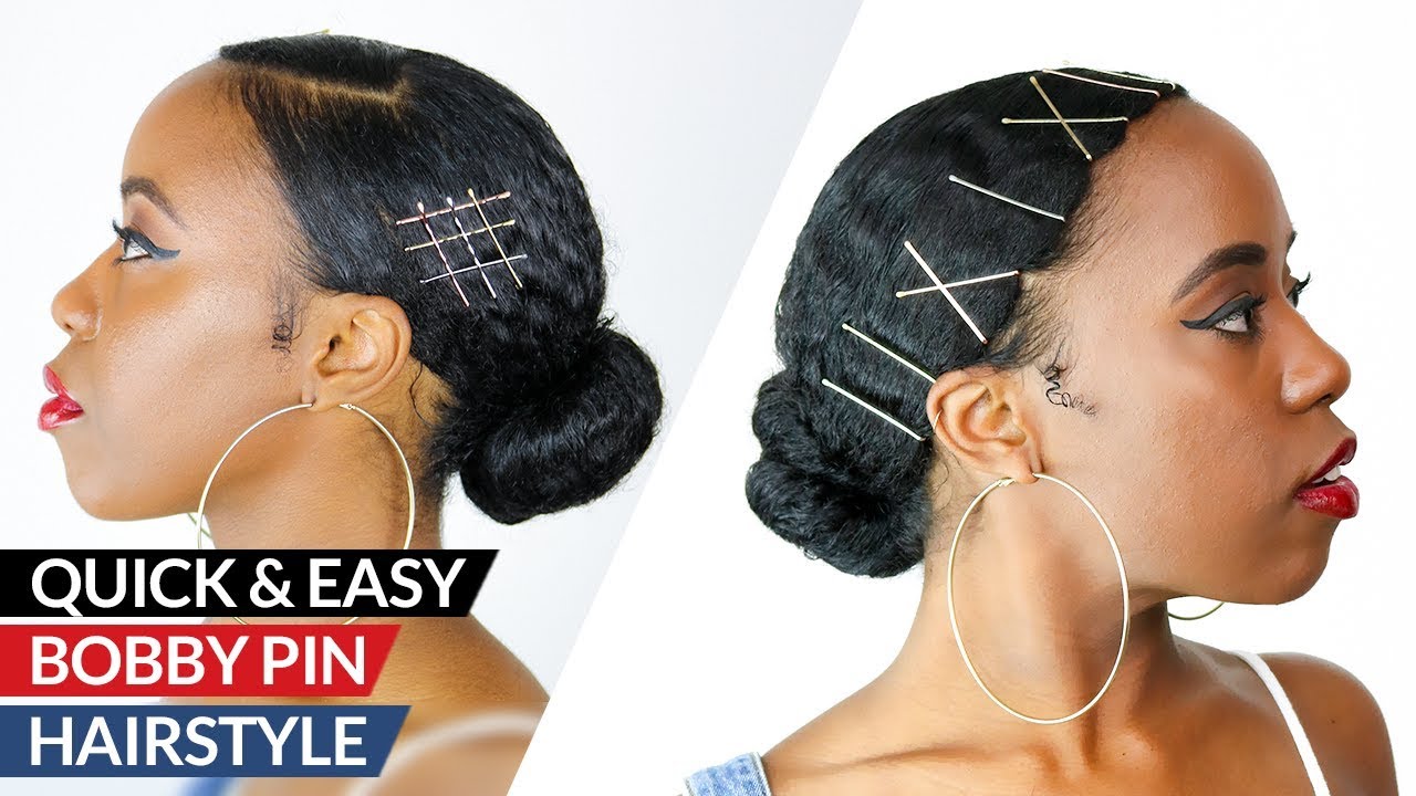 Natural Hair | How To Style Sleek Low Bun in Under 3 Minutes With Bobby Pins