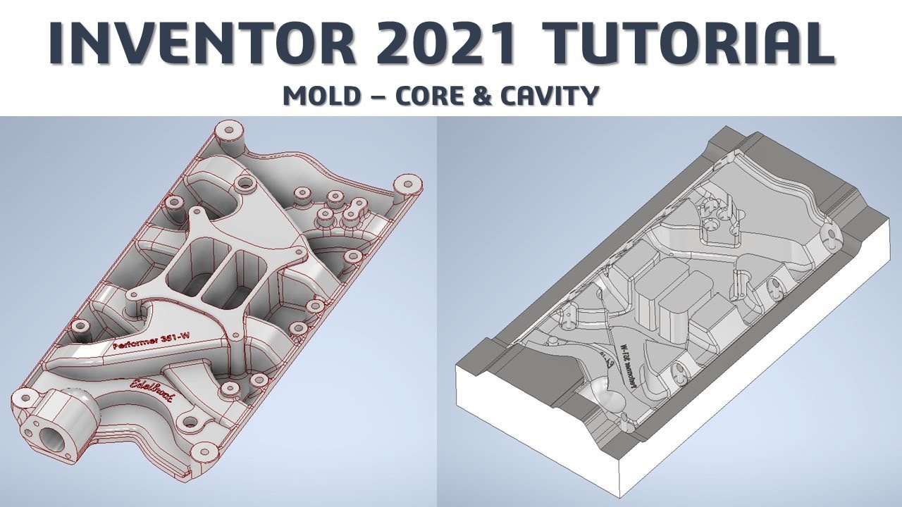 Inventor 2021 Tutorial #179 | Core & Cavity Mold Design | CADCAM TUTORIAL