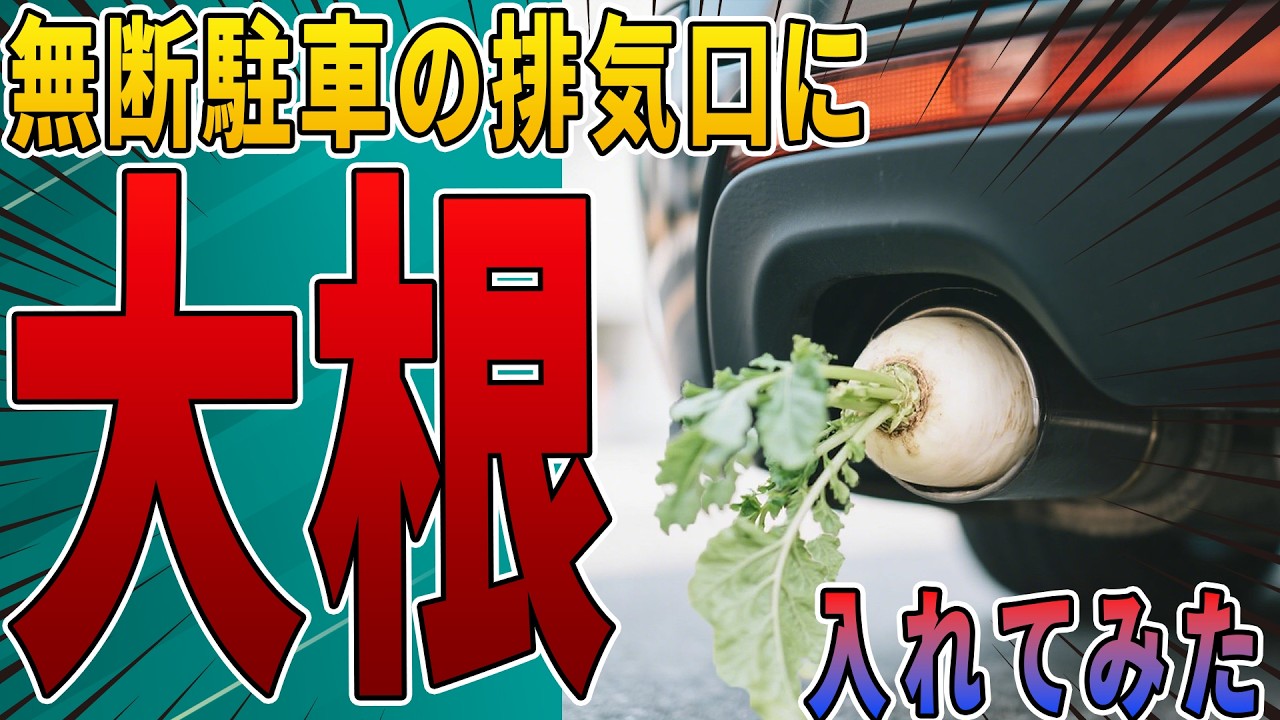 【無断駐車の復讐】夜中に騒ぐ改造車のマフラーを対策グッズの大根で塞いでみた