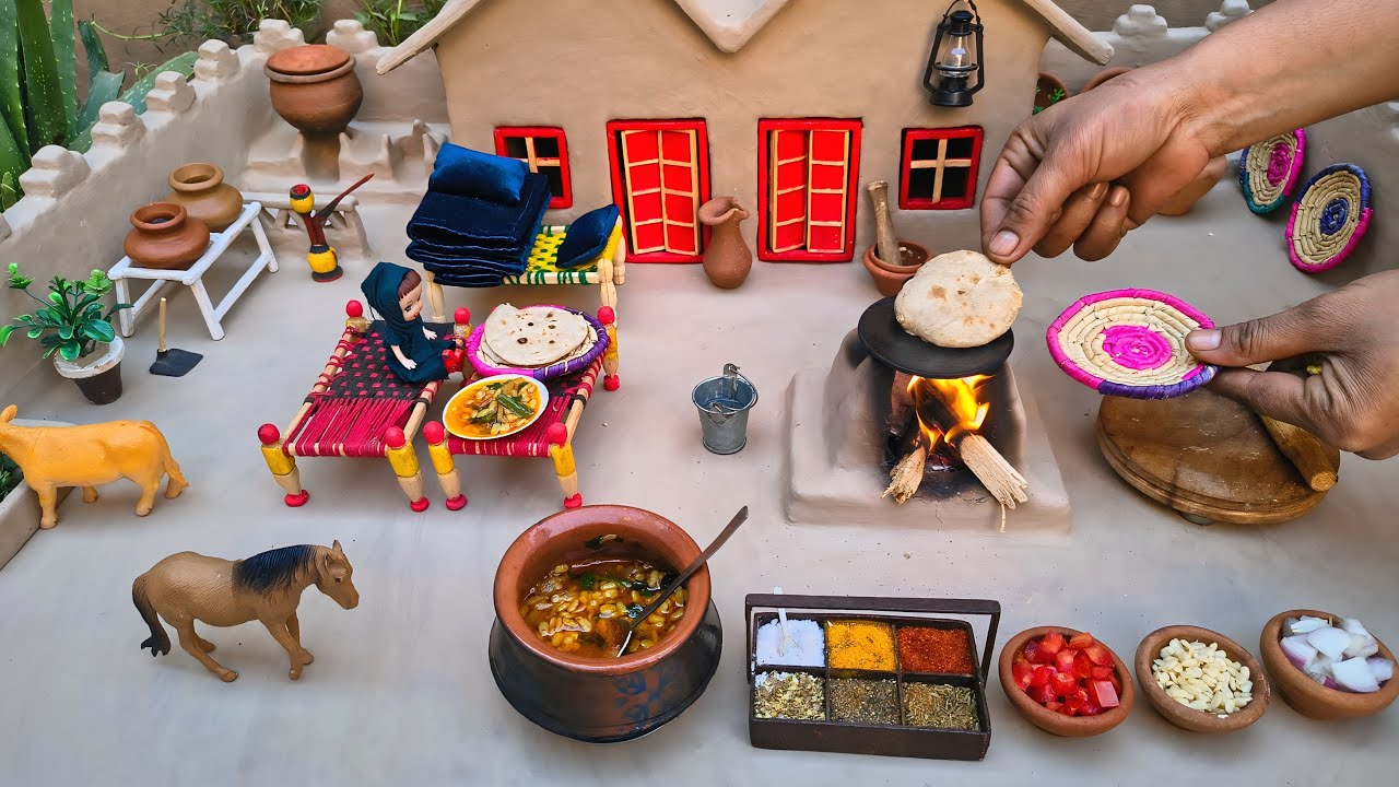 Miniature Dal Mash with Chapati | Tiny Village Cooking Magic | Pak Miniature Village