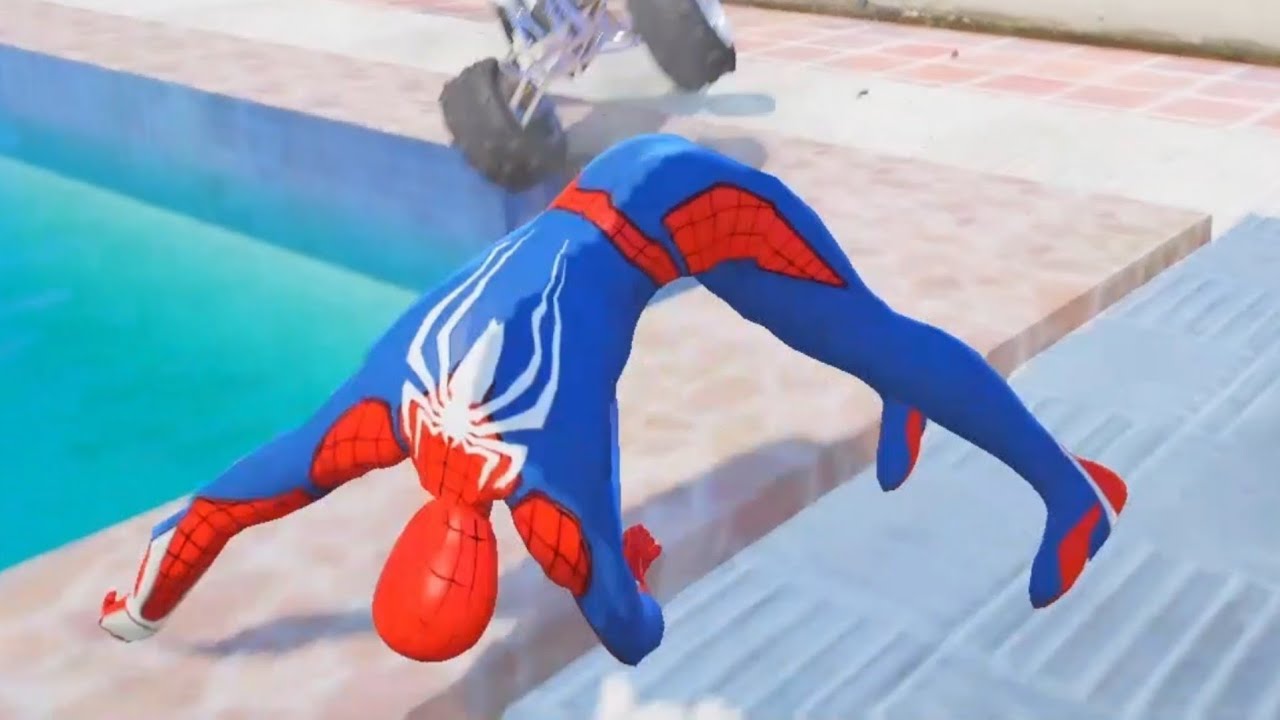 SPIDERMAN CRAZY JUMPS/FALLS #2 (GTA 5 Spider-Man Fails)