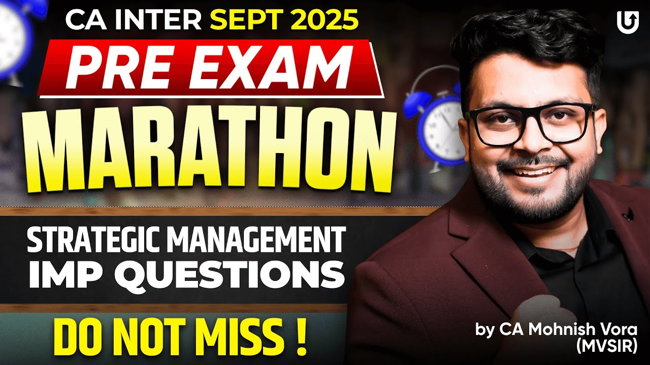 SM Important Questions (Top 100) | LAST Minute | All Chapters | CA Inter SM | CA Mohnish Vora