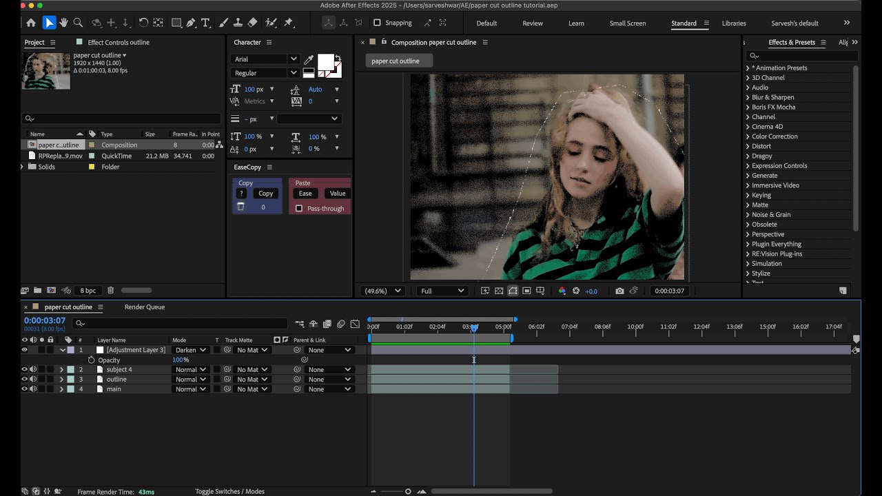 Paper cut effect like mix media animation in After effects.