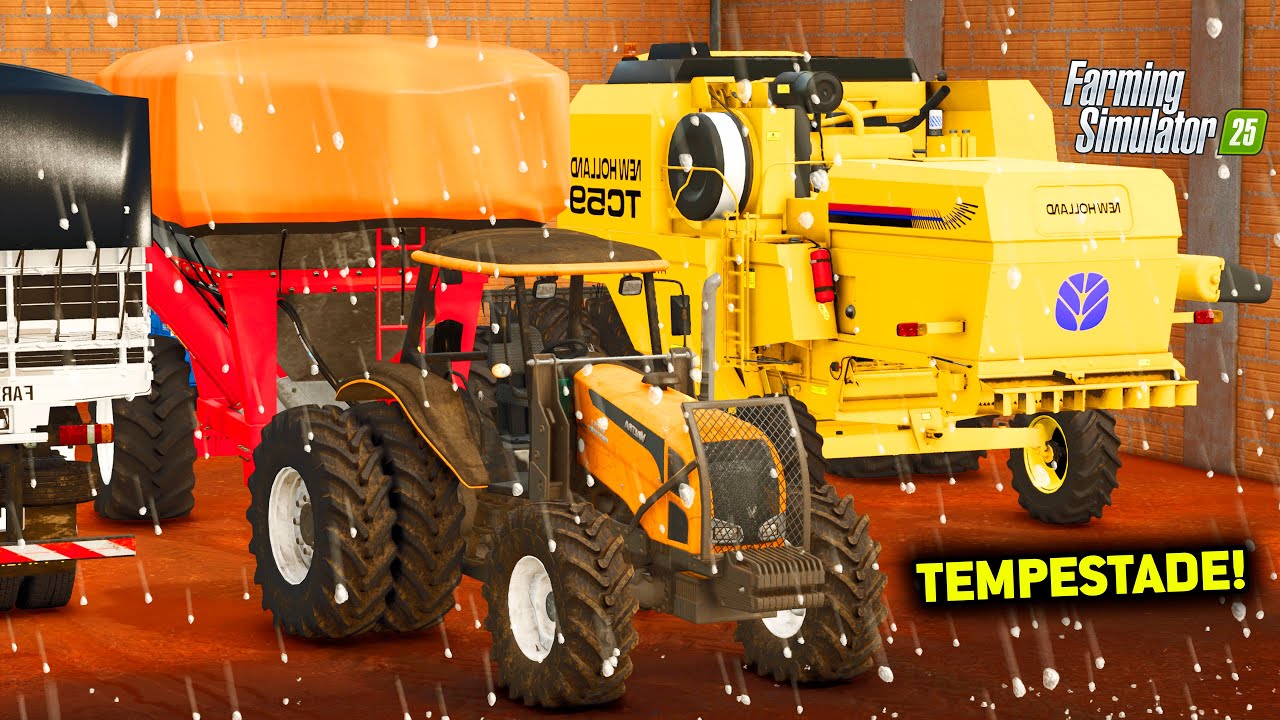 TEMPESTADE DE GRANIZO FORTE NA FAZENDA - FARMING SIMULATOR 25 - EP 21 (EM BUSCA DO SUCESSO T2)