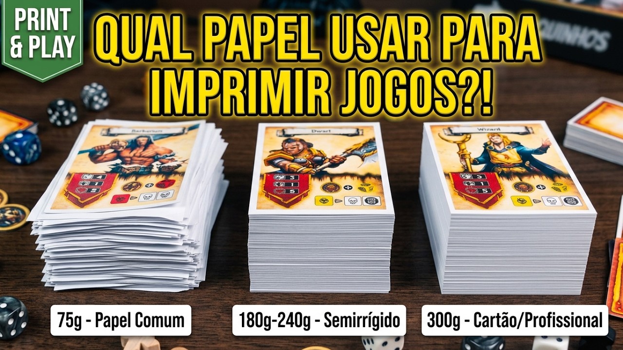 Qual Papel Usar Para Imprimir Jogos? - Print and Play - Joquinhos Hard