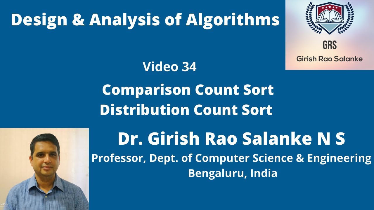 34  Comparison Count Sort & Distribution Count Sort