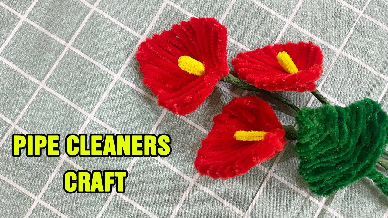 How to Make Anthurium Flower from pipe cleaners - DIY Handmade Craft - Tutorial Craft