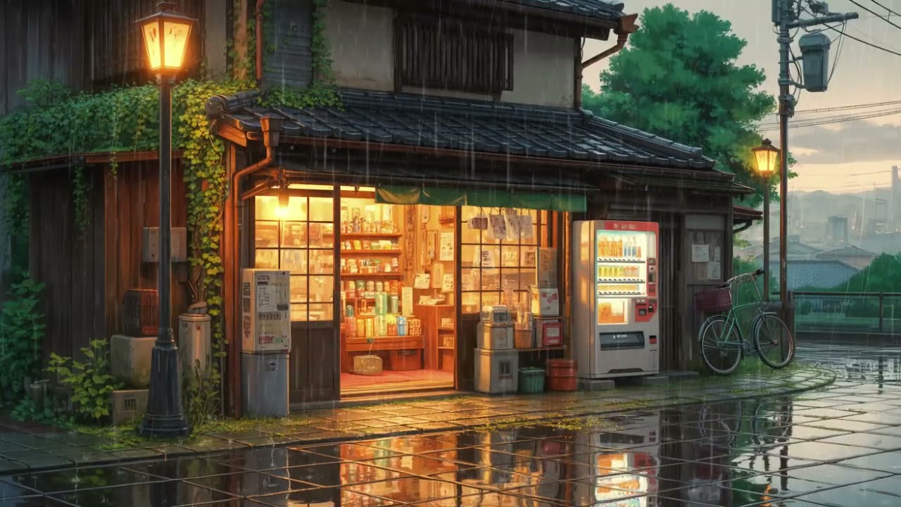 Rainy Night Coffee Shop ☕ Soft City Lights | Chill Lofi Beats for Focus & Relax