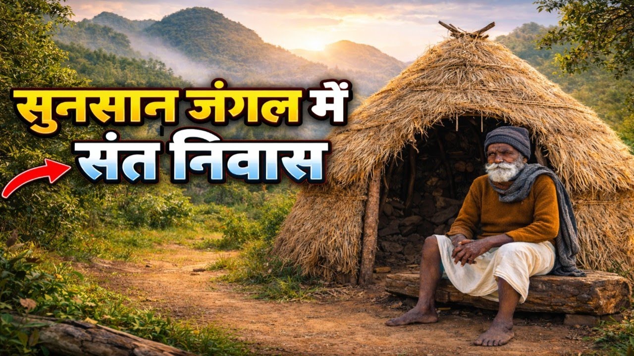 सुनसान जंगल के बीच संत निवास और हनुमान जी की पूजा अर्चना और भोजन प्रसाद टिक्कड़ 