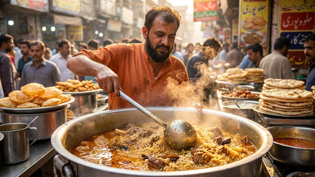 USD $1 ONLY NON STOP PAKISTANI STREET FOOD | CHANAY, CHAWAL & SAAG PARATHA | STREET FOOD PAKISTAN
