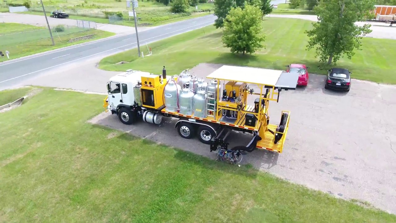 Plural Component Long Line Striping Truck