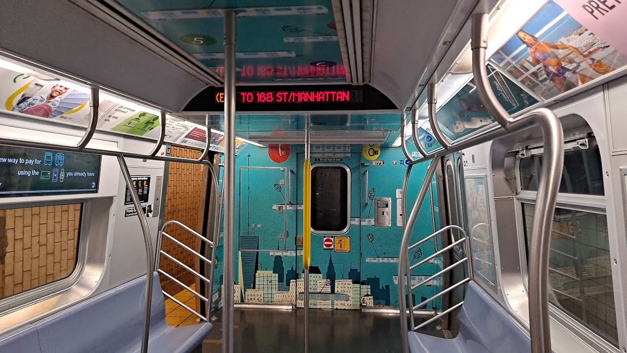 MTA NYCT Subway: 168th Street Bound Cuomo R160B (E) Train via the (C) Line Entering 125th Street