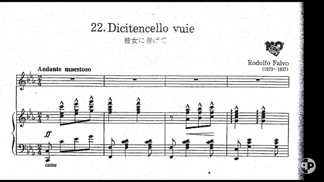 Dicitencello vuie - piano accompaniment