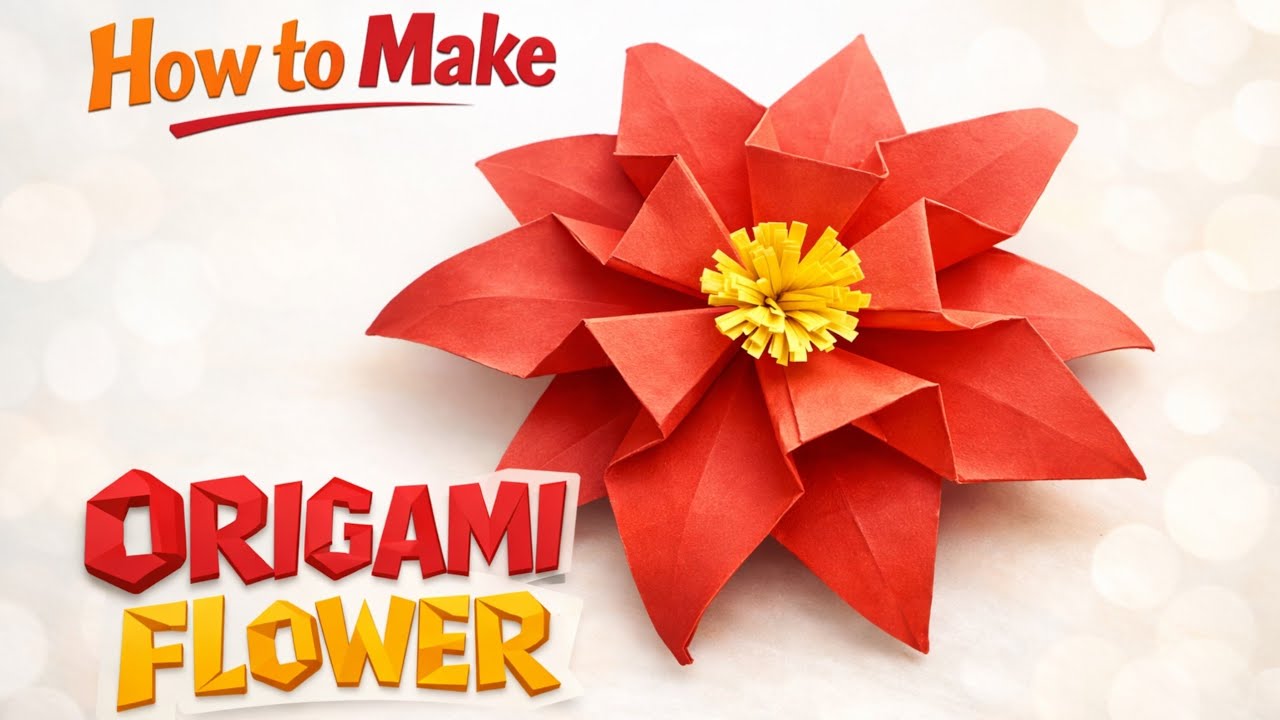 How to Make Origami Flower 🌸 Easy Paper Flower Tutorial for Beginners |