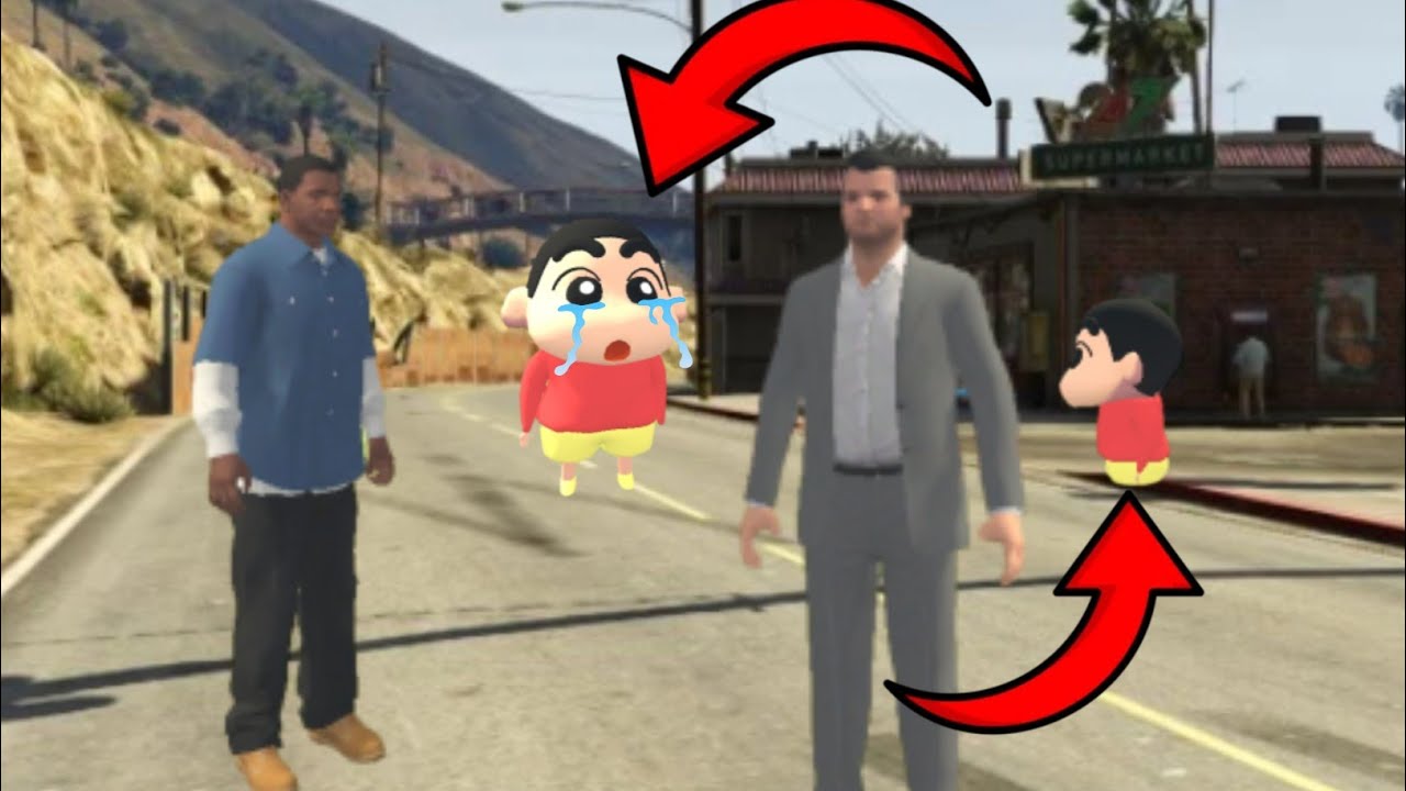 Shinchan & pinchan  left Franklin in GTA 5! (GTA 5! MOds)