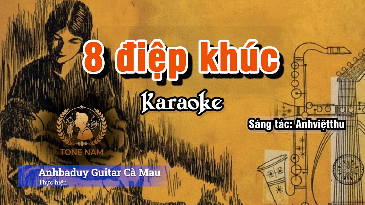 8 điệp khúc | Karaoke | Tone Nam | Anhbaduy Guitar - Cà Mau