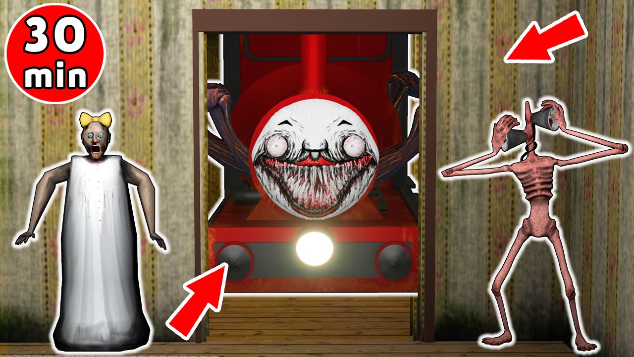 Granny and Choo Choo Charles vs Siren head - funny horror animation (fun mix 7)