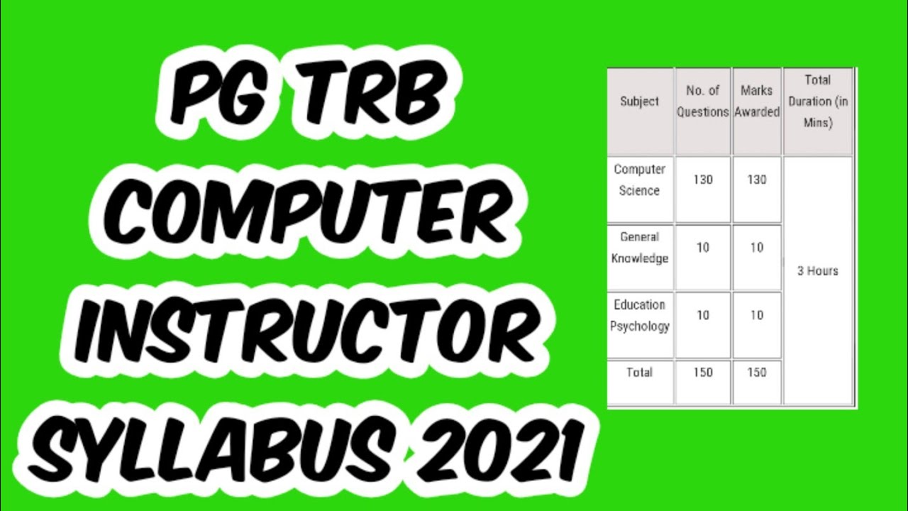 #PG TRB computer instructor syllabus in 2021/#computer instructor syllabus#computer instructor